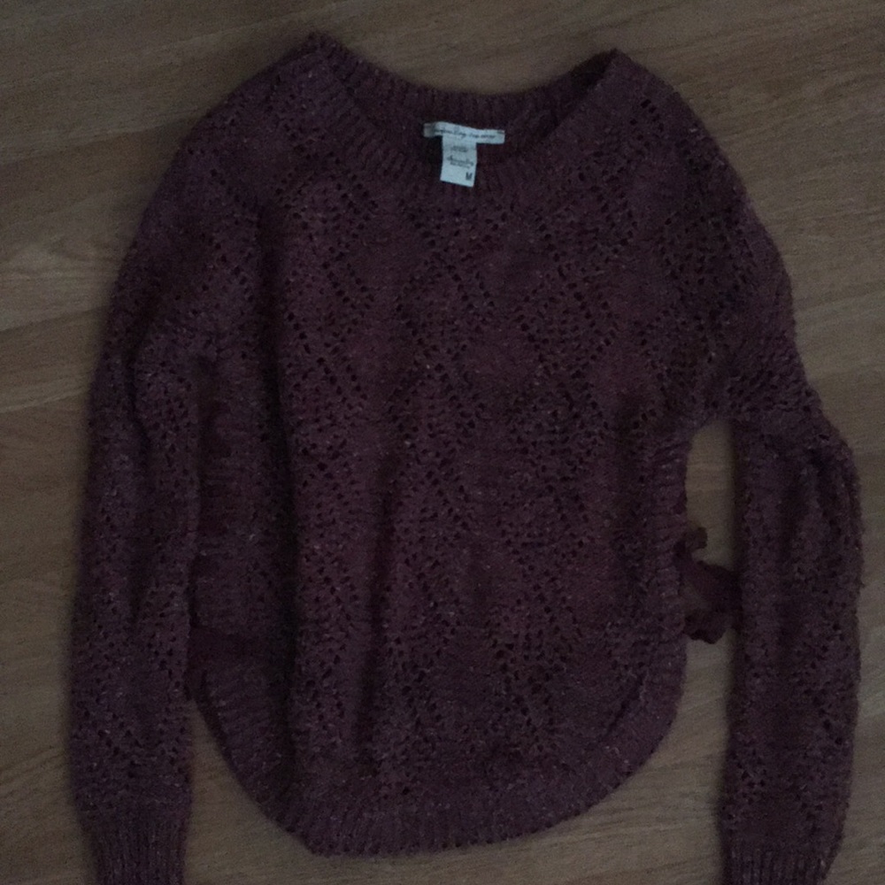 Berry Cutout Sweater